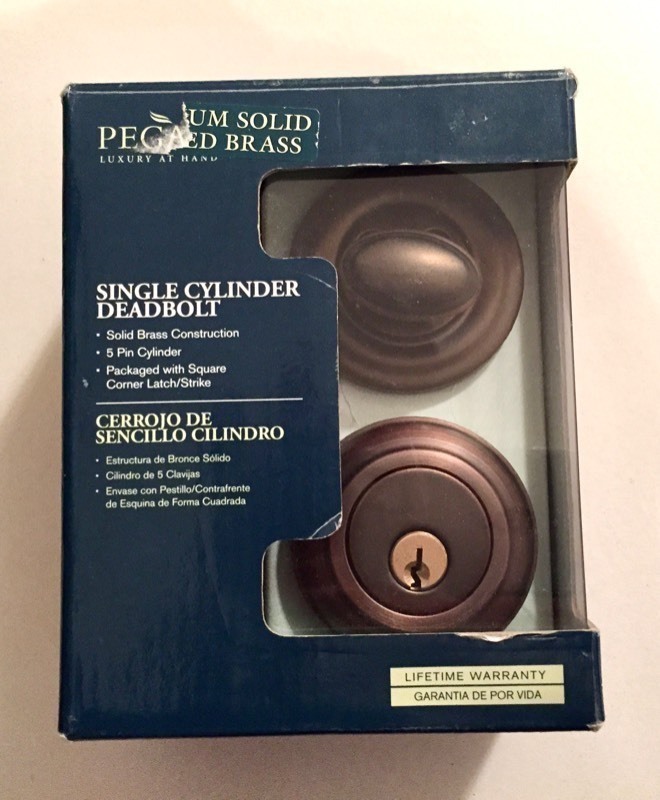 lot 163 image: New Pegasus Forges Brass Single Cylinder Deadbolt