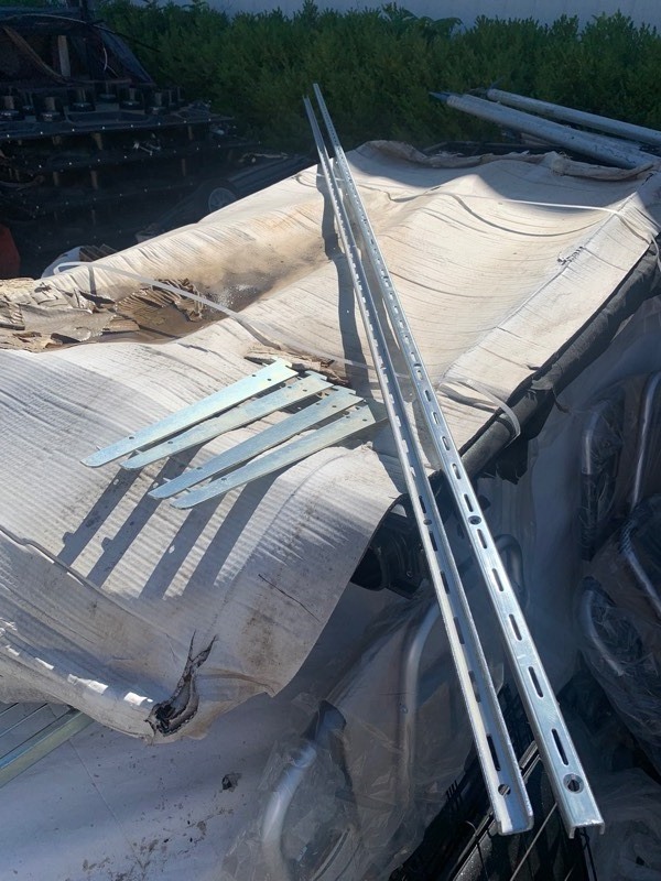 lot 170 image: 2 - 10ft Steel Wall Shelf Channels w 4 Brackets