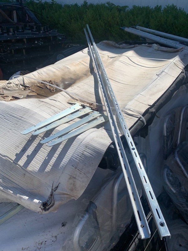 lot 172 image: 2 - 10ft Steel Wall Shelf Channels w 4 Brackets