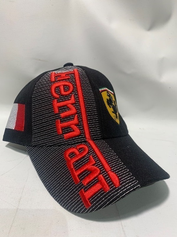lot 236 image: New Formula-1 Black Ferrari All Embroidered Super Car Driving Hat