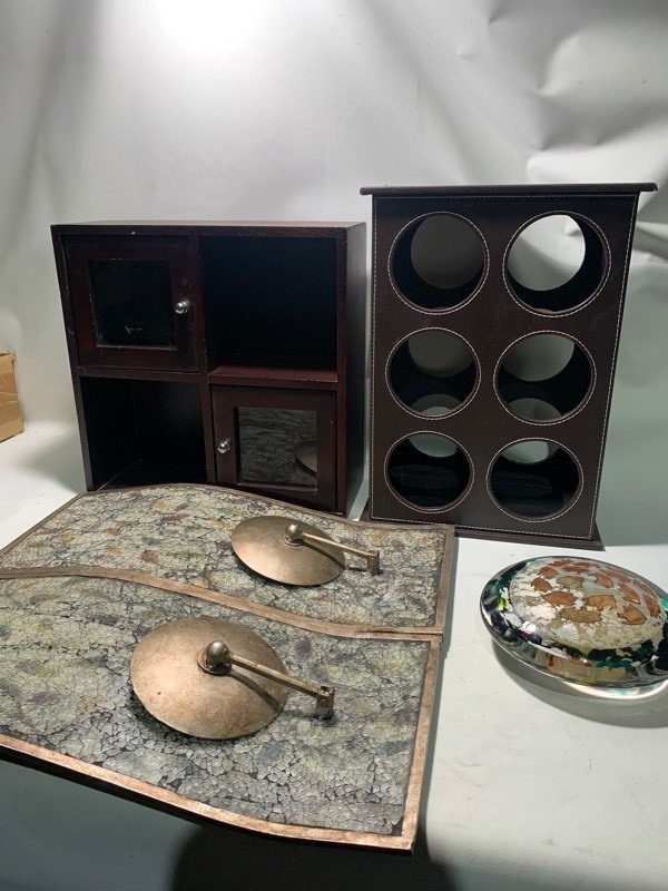 lot 257 image: Deceptive Wine Candle Storage Display Bundle