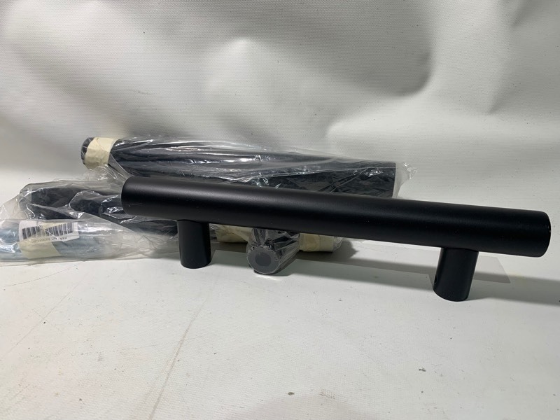 lot 266 image: 3 New Matte Black 12 Door Handles Bars