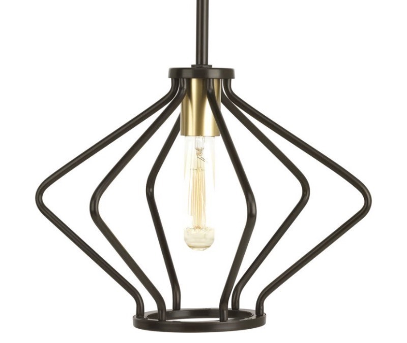 lot 272 image: 1 New 9x13 Progress Lighting Antique Bronze Hangar Mini Pendant