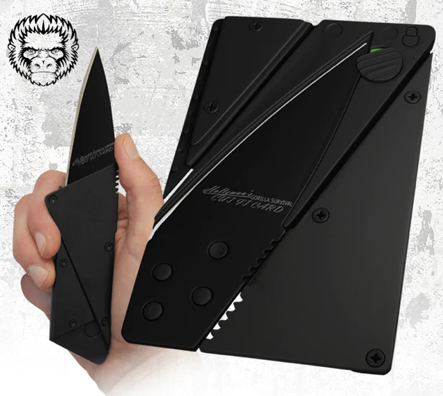 lot 286 image: New Holtzman Gorilla Survival Premium Black Credit Card Knife