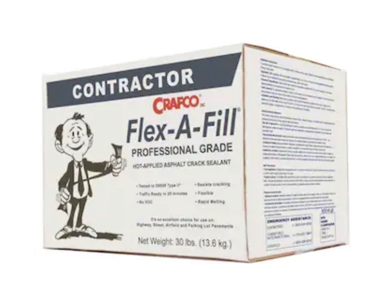 lot 306 image: New 30lb Box of Crafco Flex-A-Fill Professional Grade Asphalt Patch Crack Sealant
