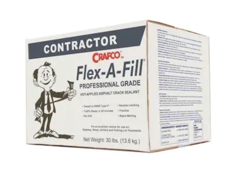lot 308 image: New 30lb Box of Crafco Flex-A-Fill Professional Grade Asphalt Patch Crack Sealant