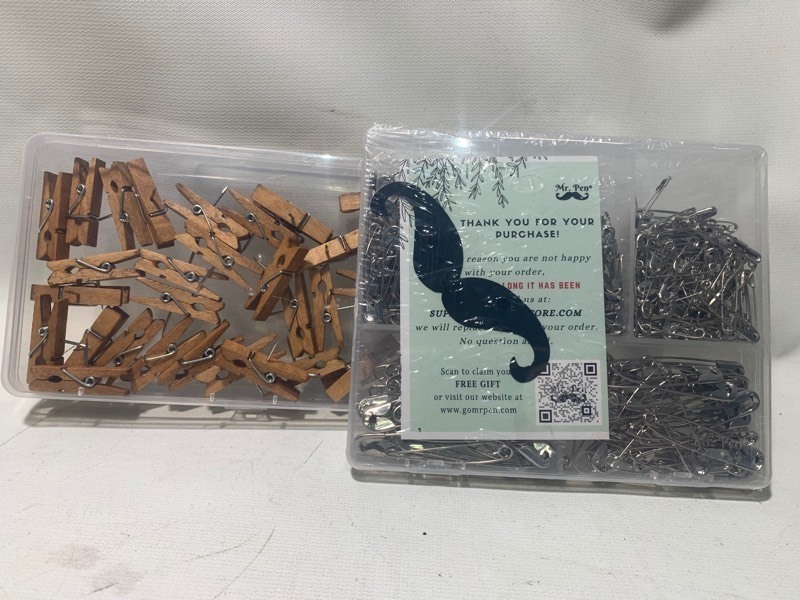 lot 315 image: New Bundle of Mr.Pen Assorted Sized Safety Pins Clip Tack Set