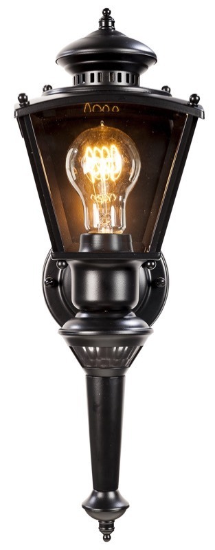 lot 352 image: New Secure Home 1-Light 16.5 Matte Black Motion Sensor Outdoor Wall Light