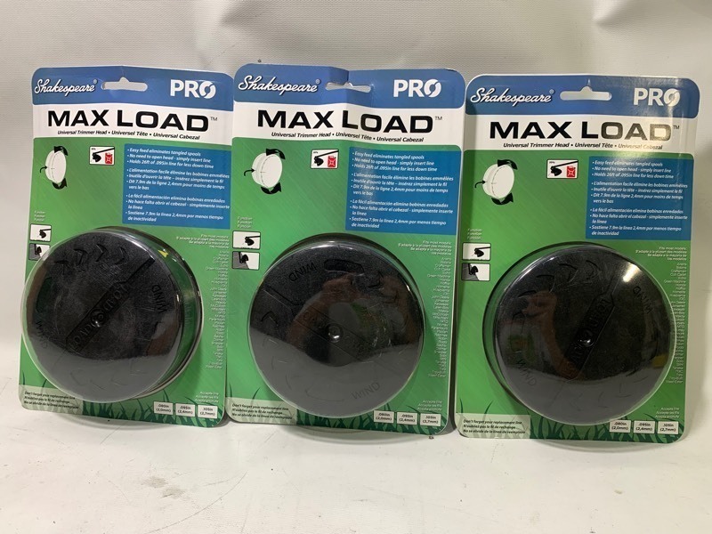 lot 410 image: 3 New Shakespeare Pro Max Load Universal Trimmer Head