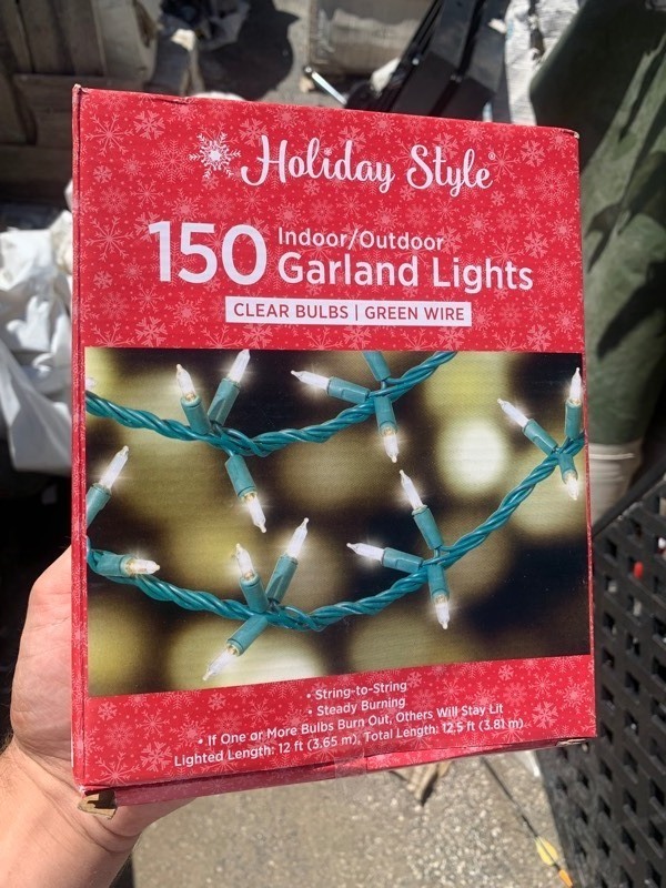 lot 441 image: New Holiday Style 150 Clear IndoorOutdoor Garland Lights 12ft
