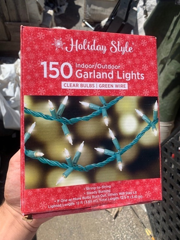 lot 442 image: New Holiday Style 150 Clear IndoorOutdoor Garland Lights 12ft