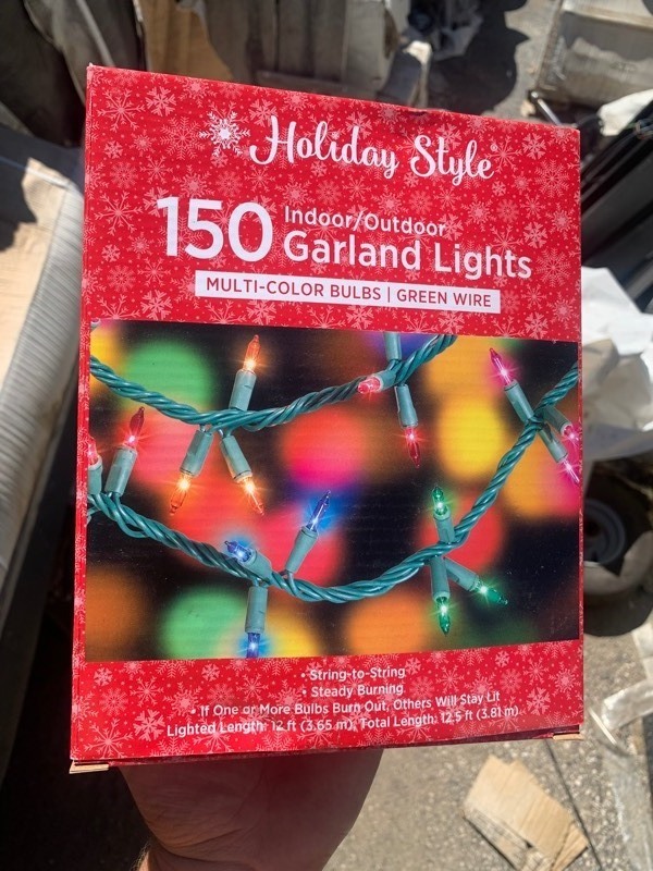 lot 444 image: New Holiday Style 150 Multi-Color IndoorOutdoor Garland Lights 12ft