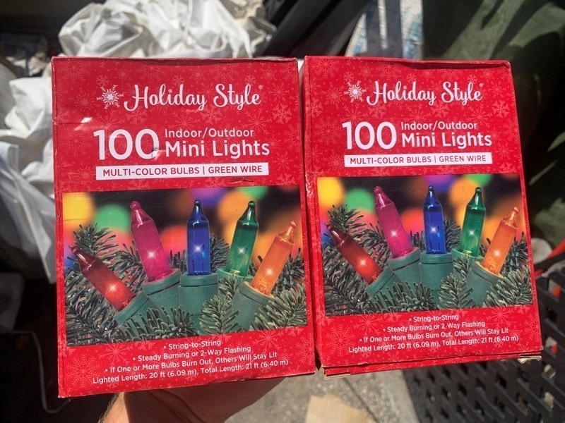lot 463 image: 2 New Boxes of Holiday Style 100 IndoorOutdoor Mini Multi-Color Green Wire Lights 20ft