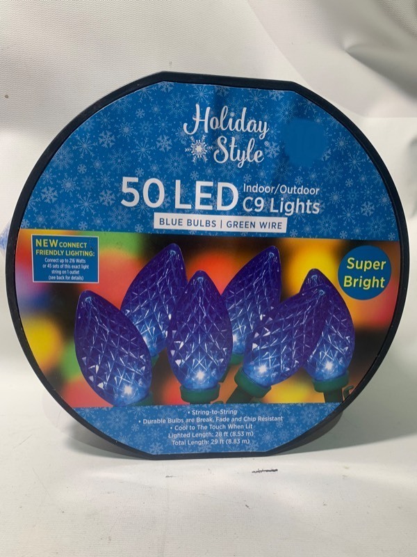 lot 468 image: New Holiday Style 50 LED C7 Warm White Lights 29ft