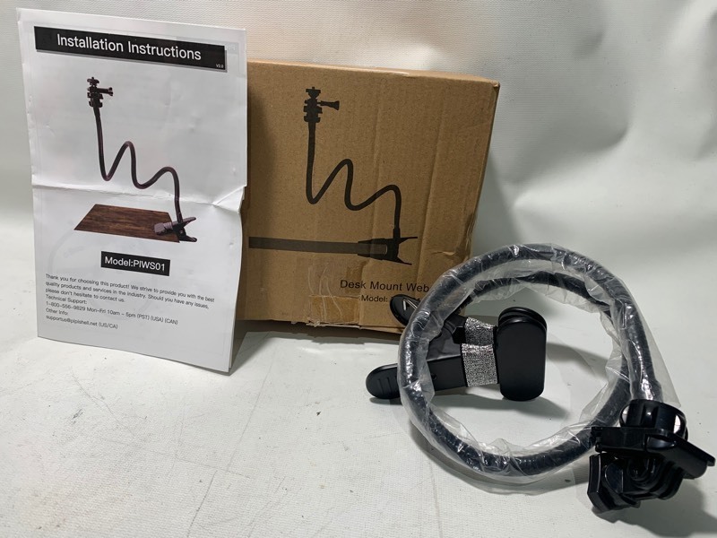 lot 276 image: New Pipishell 25 Flexible Desk Mount Clamp Gooseneck Webcam Stand