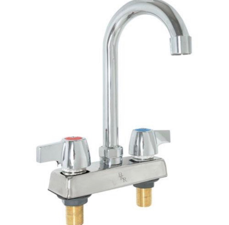 lot 284 image: New BKD-3G-G 4 Deck Mount Standard Duty Faucet w 3 Gooseneck Spout