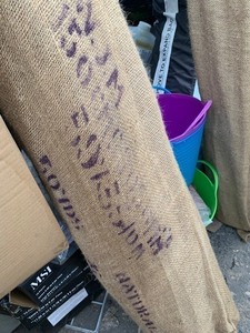 lot 51 image: Large Role of Burlap Material 59 Wide w A Total of 50 Square Yards