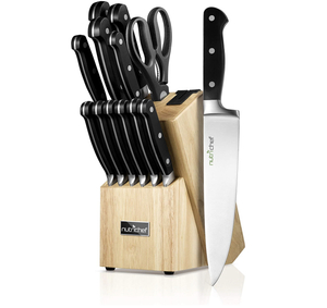 lot 19 image: New The Nutrichef 13pc Professional Knife Set w Built-In Block Sharpener