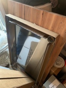 lot 67 image: New 2x24x36 Thick Butcher Block Table w Stainless Steel Under Table Storage and Legs