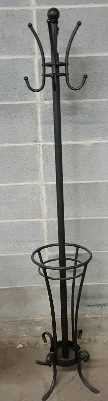 lot 2033 image: Nice looking umbrella entry hallway 5 8 tall metal coat stand