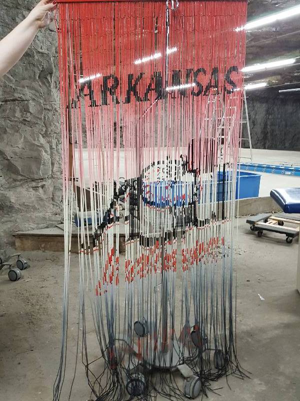lot 2061 image: Heres the deal.  Made to hang from a door way and provide a Oriental Bamboo feel to the doorway