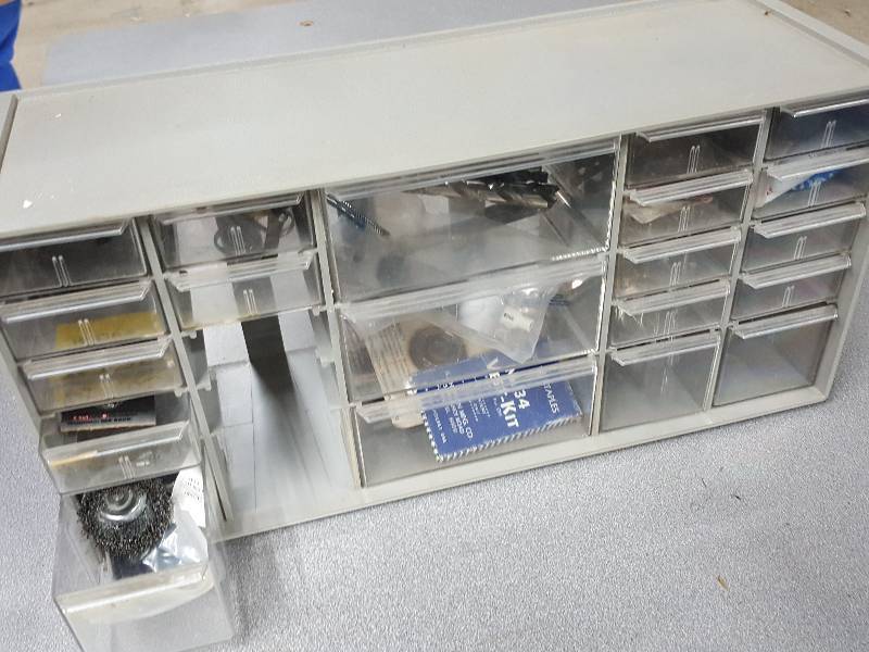lot 2072 image: Some nice pieces and bonus stuff in this multi drawer cabinet.