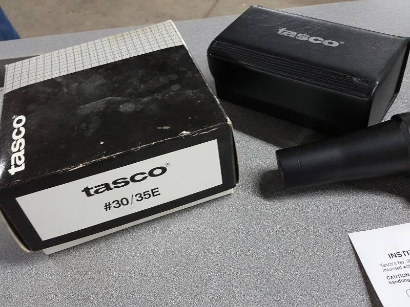 lot 2120 image: Tasco #3035E Combo Shot Saver Boresighter with 14 Fixed Arbors for your rifle.