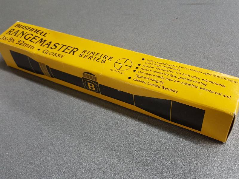 lot 2127 image: New in the unopened box is this Bushnell Rangemaster rifle scope
