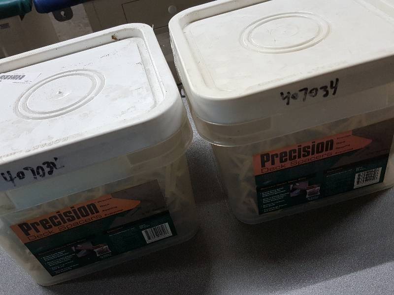 lot 2149 image: 2 full new buckets of new Precision 316 deck board spacers save time and look professional too with these