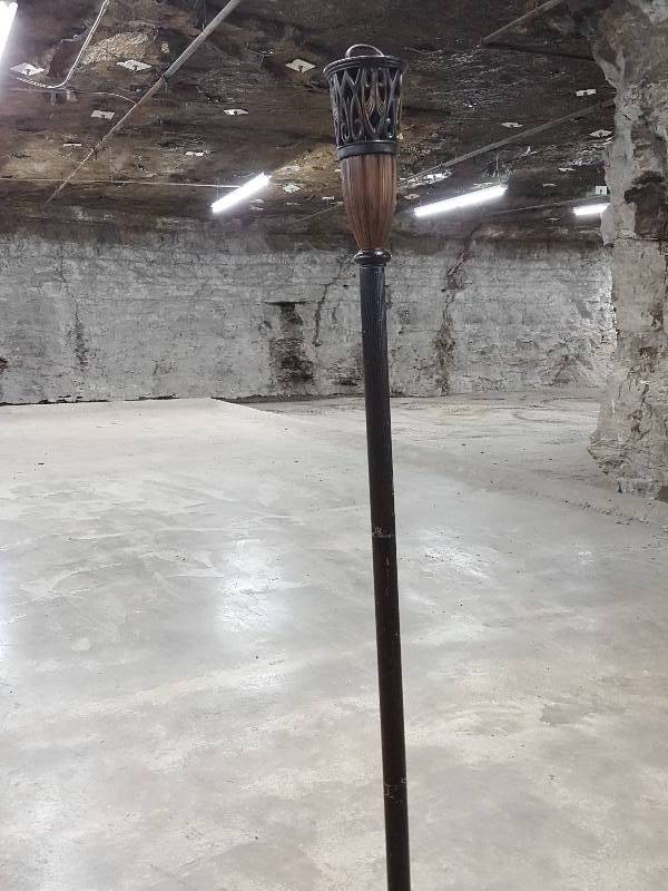 lot 2185 image: Could be an antique floor lamp of metal and heavy cast iron base
