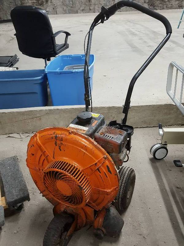 lot 2192 image: Gas Powered Walk Behind Blower fan for driveways, roofs and a lot of other uses.