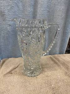 lot 5466 image: heavy leaded crystal pitcher