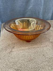 lot 5471 image: orange carnival glass bowl