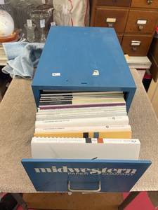 lot 5607 image: metal midwestern paper co file box & books