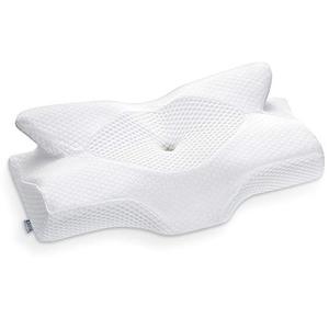 lot 35619 image: Elviros Cervical Memory Foam Contour Pillow, White