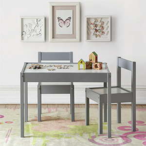 lot 35751 image: Baby Relax Hunter Kiddy Table & Chair Kids Set, Gray and White  (3pcs)