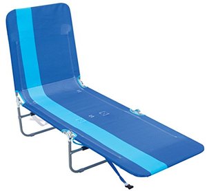 lot 35763 image: RIO beach Portable Folding Backpack Beach Lounge Chair with Backpack Straps and Storage Pouch, Blue Stripe   (72� x 22� x 10)