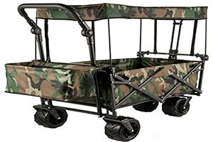 lot 35770 image: Happbuy Heavy Duty Collapsible Folding Wagon with Removable Canopy, Camouflage