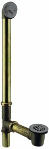 lot 37876 image: Westbrass Trip Lever Bath Waste and Overflow with Grid, Oil Rubbed Bronze