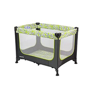 lot 37889 image: Dream On Me Zodiak Portable Playard with Shoulder Strap Carry Bag, Grey and Green
