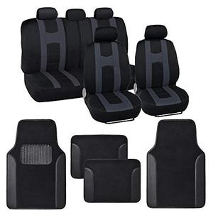 lot 37903 image: BDK Forza Series Interior Seat Covers and Floor Mats, Charcoal Gray