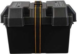 lot 37914 image: Attwood Heavy Duty Acid Resistant Power Guard Series 27 Vented Marine Boat Battery Box, Black