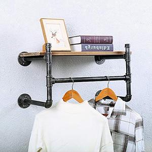 lot 37922 image: Industrial Pipe Wall Mounted Clothing Rack  (24)