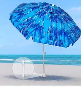 lot 37931 image: AMMSUN Beach Umbrella With Sand Anchor and Carry Bag   (6.5)
