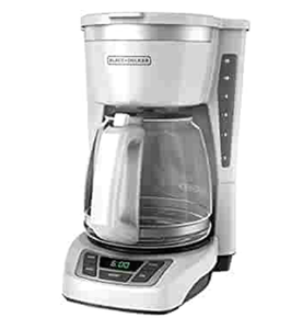 lot 37943 image: Black and Decker Coffee Maker, White and Stainless Steel