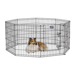 lot 37947 image: MidWest Foldable Metal Dog Exercise Pen, Black   (24W x 30H)