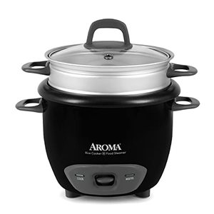 lot 37953 image: Aroma Housewares Rice Cooker and Food Steamer, Black