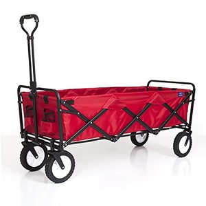 lot 38812 image: Mac Sports Extended Collapsible Folding Outdoor Utility Wagon, Red