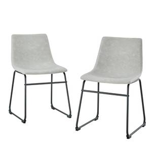 lot 38887 image: 18 Faux Leather Dining Chair, Grey   (Set of 2)