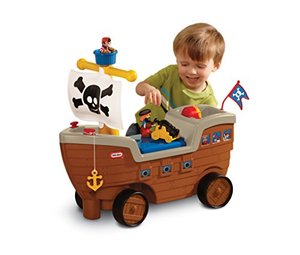 lot 48717 image: Little Tikes 2 in 1 Pirate Ship Ride On Toy and Playset